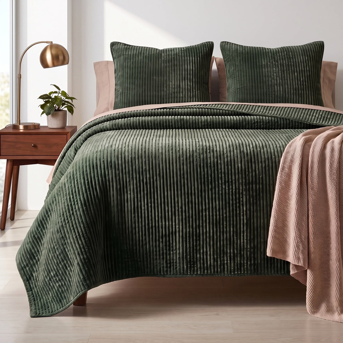 GRID-THUMB: Palazzo Velvet King Coverlet – Emerald