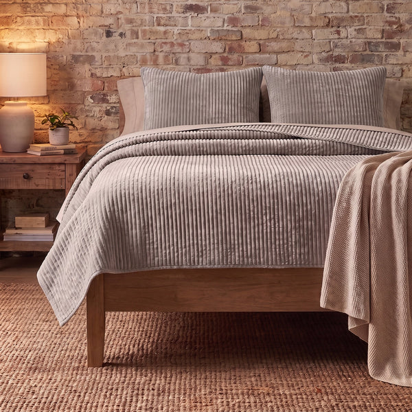 Palazzo Velvet Coverlet – Zinc