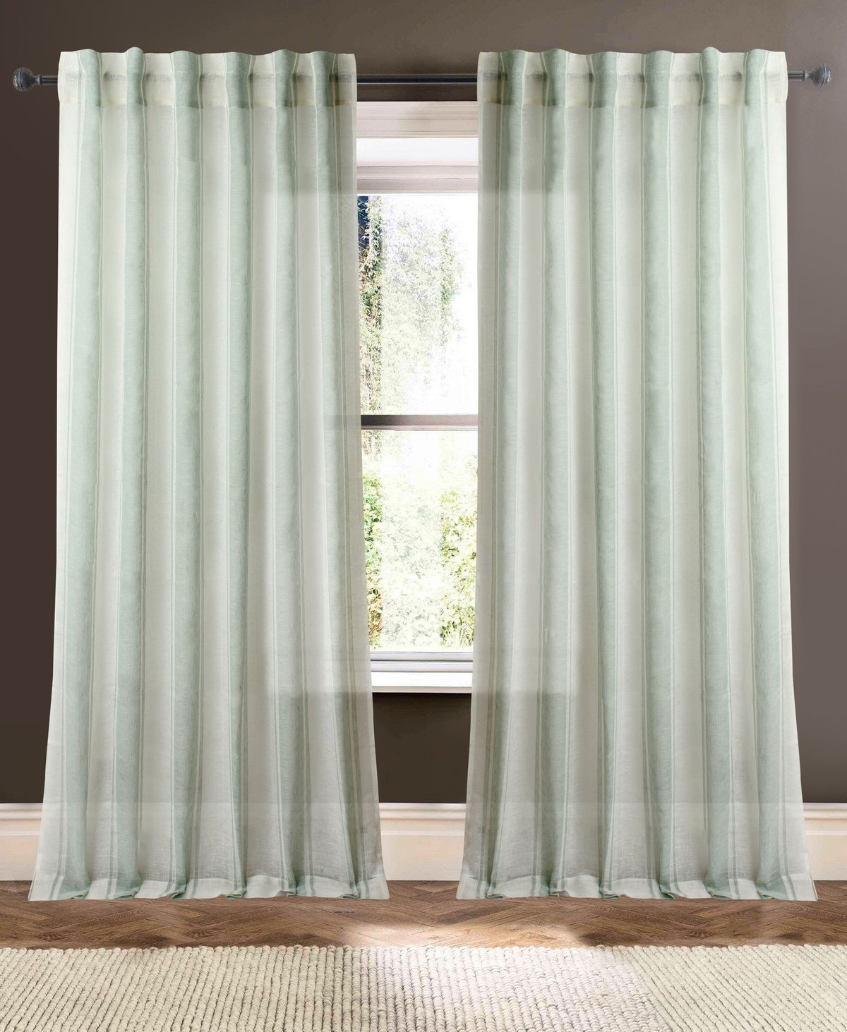 drapery panel - Aqua Ivory