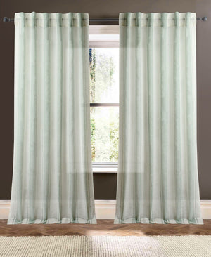 drapery panel - Aqua Ivory