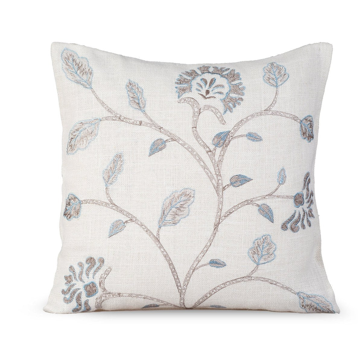 GRID-THUMB: #Foliage Decorative Throw Pillow - White Blue