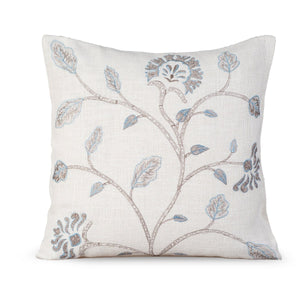 GRID-THUMB: #Foliage Decorative Throw Pillow - White Blue