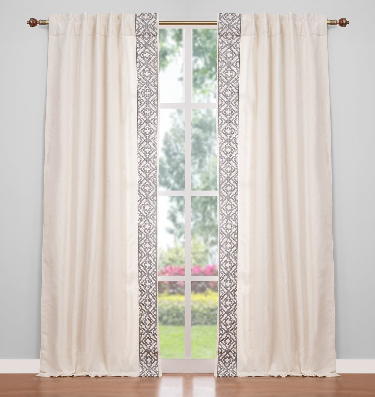 drapery panel - Grey Ivory