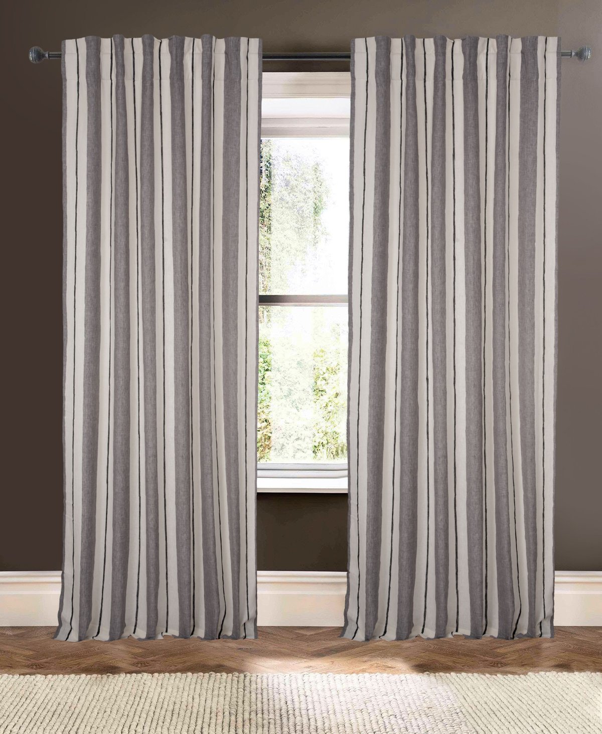 drapery panel - Ivory Gray